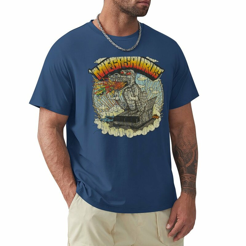 男性用特大グラフィックTシャツ,メガサウルス1985,美的服,パック