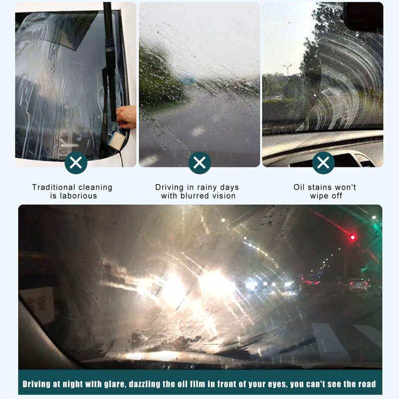 อุปกรณ์ทำความสะอาดกันน้ำมันกระจกหน้ารถยนต์อุปกรณ์ทำความสะอาดสารกันฝน