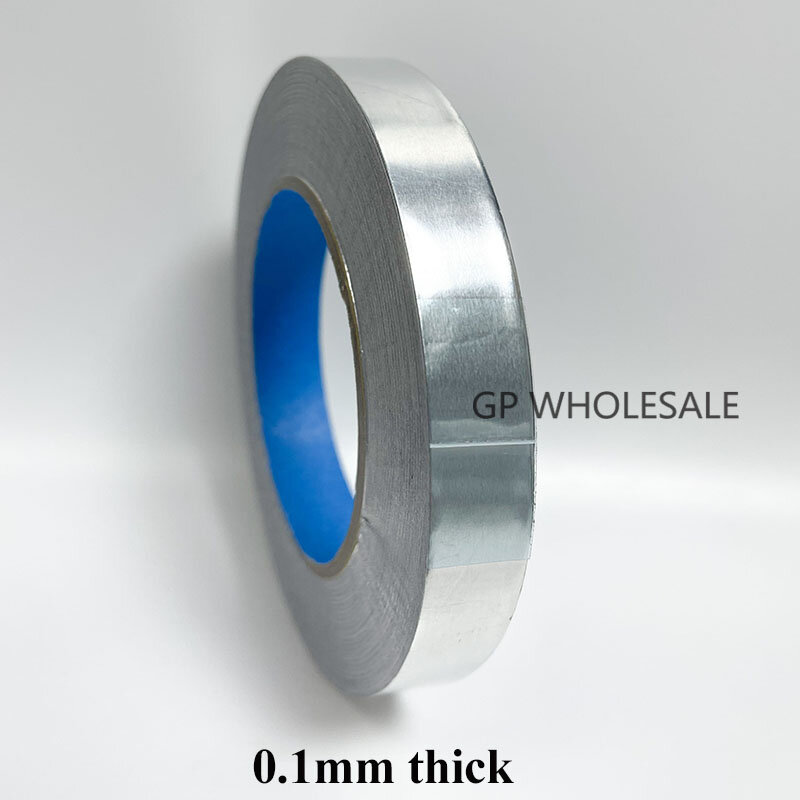 0.1mm Thickness 14mm Wide One Face Heat insulation Waterproof Aluminum Foil Adhered Tape fit for Pipe Wrap, Fix