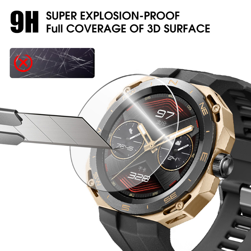 Kaca Tempered untuk jam tangan Huawei GT 3 GT2 GT3 Pro 46mm GT3 SE GT Runner Smartwatch lapisan pelindung layar bening HD antiledakan