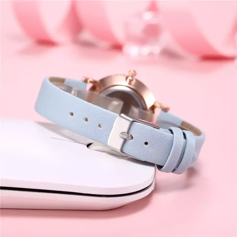 ChimLadies-Montres-bracelets Shoous pour femmes, montres simples, bracelet en cuir décontracté, montre à quartz, horloge