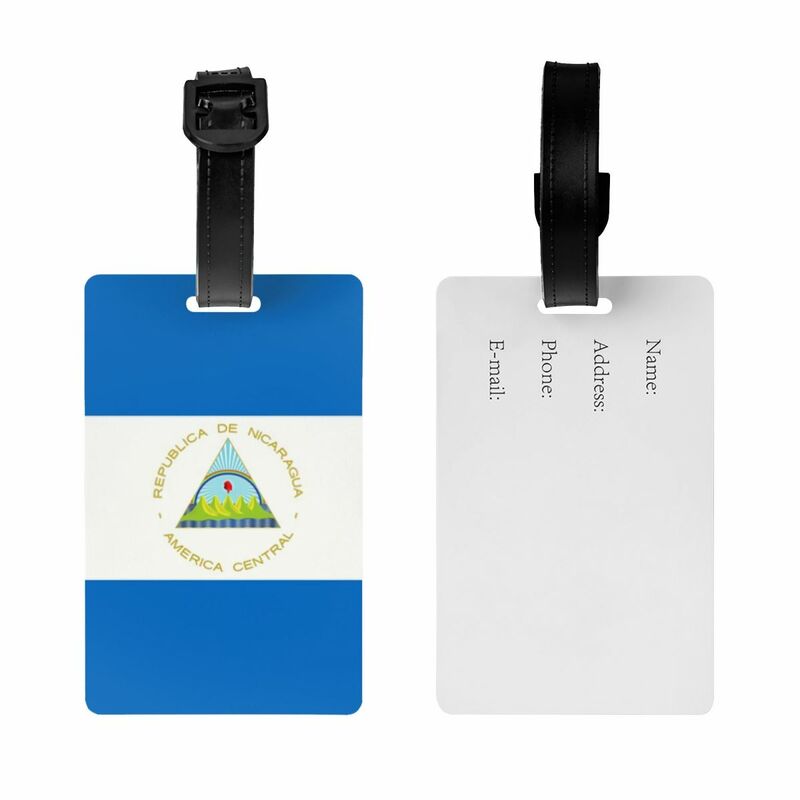 Nicaragua Flag Luggage Tag for Travel Suitcase Privacy Cover ID Label