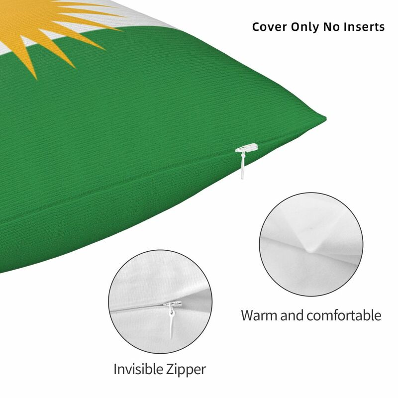 Flag Of Kurdistan Square Pillow Case for Sofa Throw Pillow