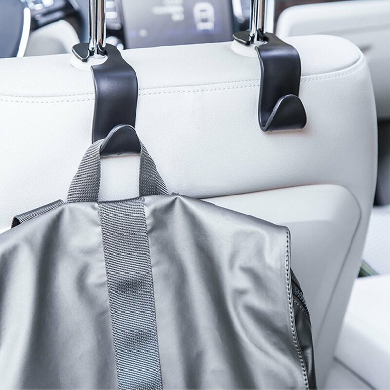 Crochet de siège de voiture universel 1 pièce, support de sacs en forme de L, crochet de montage de l'appui-tête, organisateur de rangement accessoires internes de voiture