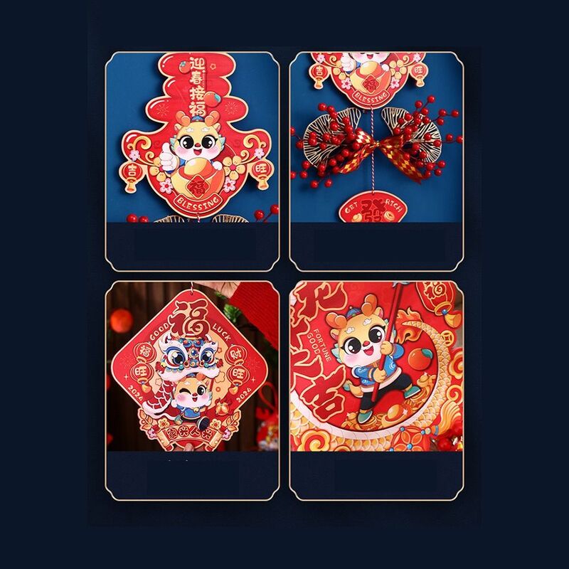 Pendenti pendenti pendenti con personaggi tradizionali Fu nappe appese a parete decorazioni per Festival di primavera FU benedizione atmosfera domestica