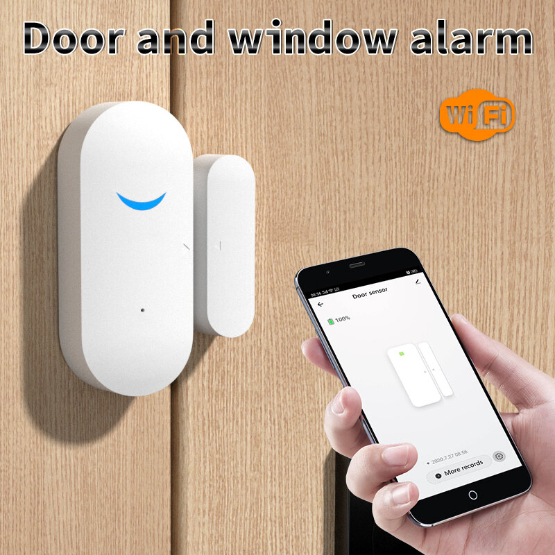 Angus Tuya Smart Wifi House Door Window Open Closed Sensor Detector Home Burglar Intruder Alarm Security work with Alexa Google