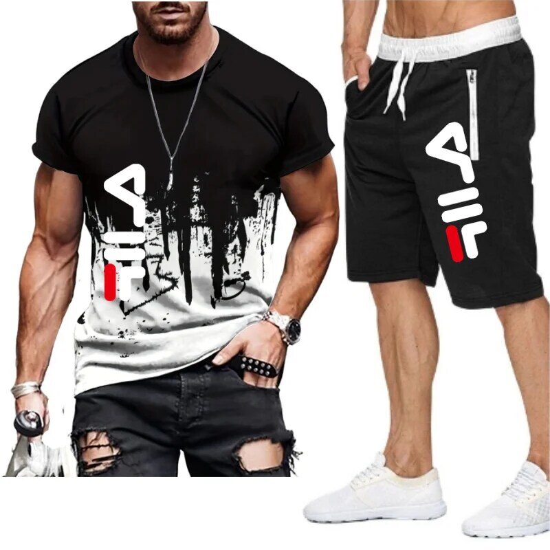 2024 New fashion Men Clothing Summer Men Women Jersey Tracksuit T-shirt Shorts 2 Piece Outfits Jersey Sports Suit