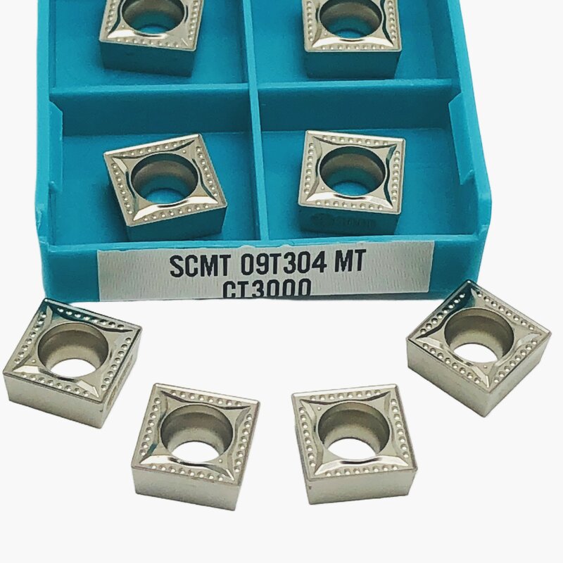 SCMT09T304 카바이드 CNC 선반 터닝 인서트, 스테인리스 스틸 나노 가공, PVD + CVD 품질 코팅 절삭 인서트, CT3000
