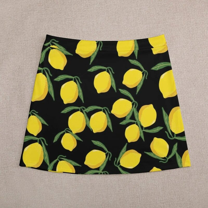 Мини-юбка с рисунком лимона для девочек, летние юбки
