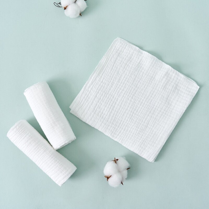 Fraldas de gaze de algodão para bebês, fraldas, recém-nascido, lavável, reutilizável, dupla camada, toalhas macias, 43x45cm, 8pcs