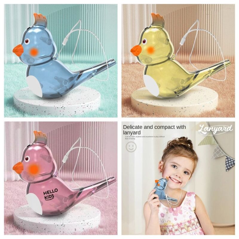Kids Whistle Can Add Water Transparent Bird Trumpet Children's Toy Oral Muscle Pronunciation Training Whistle Toy