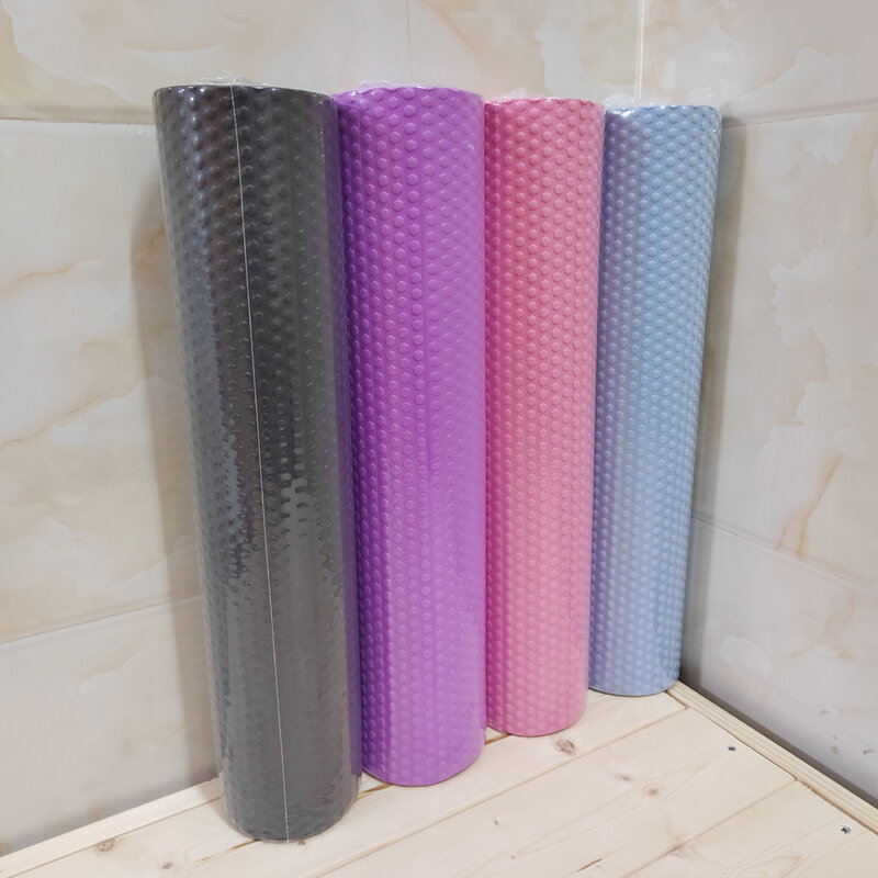 Rodillo de Yoga redondo mejorado para entrenamiento en el hogar, cilindro de espuma EVA Hexagonal para ejercicio de Pilates, diámetro de 9,5 cm, longitud de 45cm