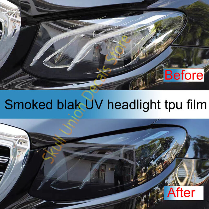Auto cura TPU resistente a riscos filme da lâmpada do carro, Filme protetor fotocromático preto UV farol roxo, Filmes coloridos do farol traseiro do carro