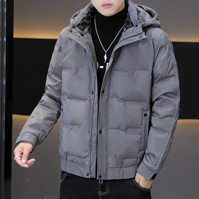 남성용 두꺼운 후드 다운 재킷, 최신 캐주얼 2023, 한국 스타일 패션, 남성 의류 코트, 겨울