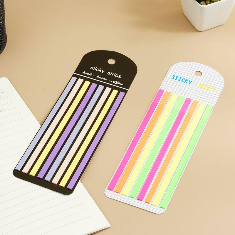 Color Sticky Notes Waterproof Transparent Highlighter Morandi Tape Neon Removable Sticky Labels Transparent Office Sc S6O7