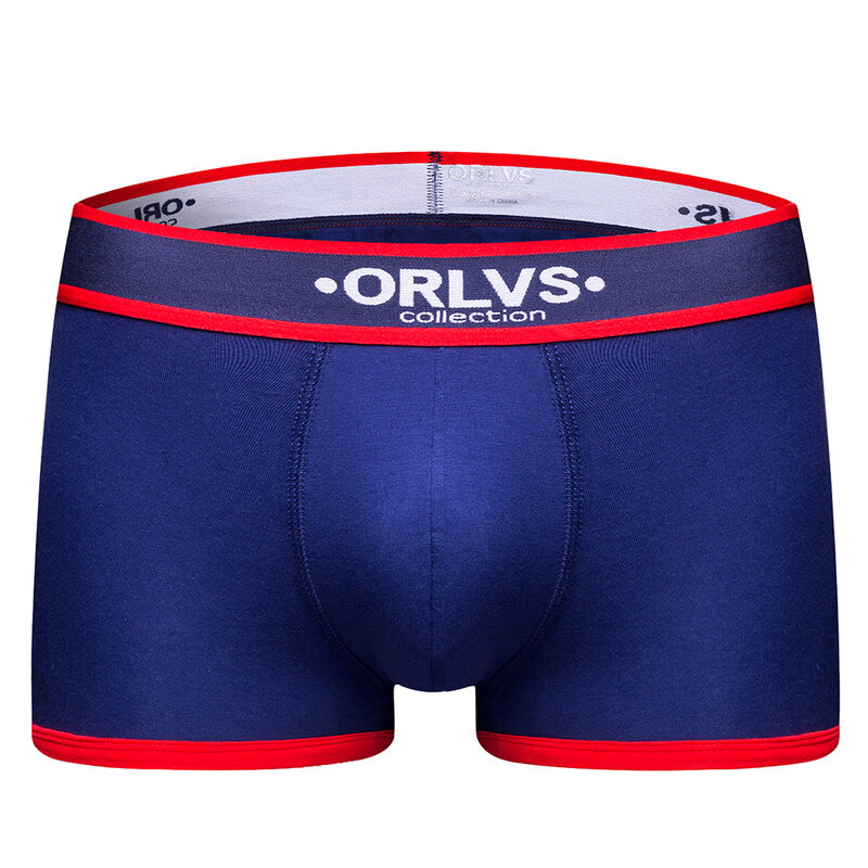 سروال داخلي رجالي من ORLVS بعلامة تجارية من القطن يسمح بالتهوية سروال داخلي قصير مثير سروال داخلي رجالي من Cueca boxershort بوكسر ناعم للانزلاق
