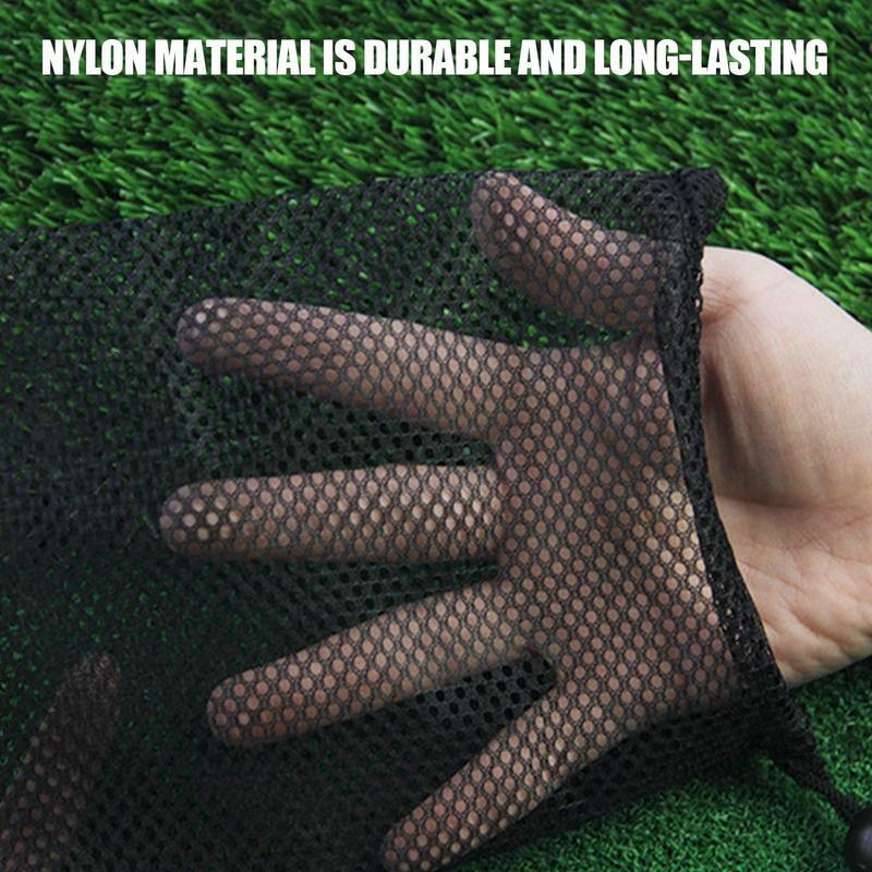 Multipurpose Nylon Golf Ball Carrier Bag, Bolsa de Economia de Espaço para Bolas de Tênis, Black Net Bag para Driving Range