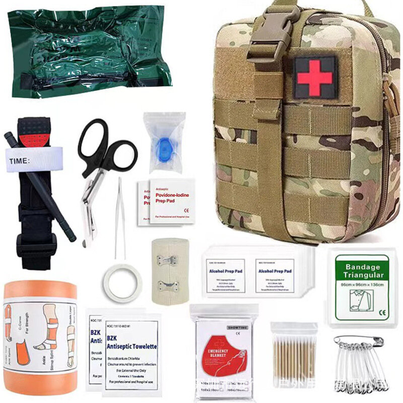 Military IFAK Trauma Survival Kit First Aid Medical Pouch Emergency Survival Gear and Equipment with Molle Car Travel Hiking