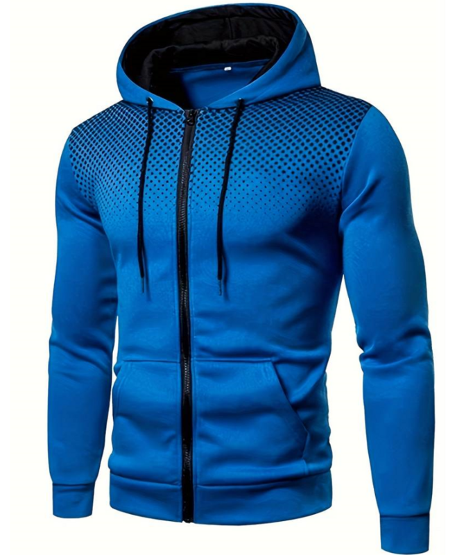 メンズ長袖ジッパー付きフード付きジャケット,単色,カジュアルスポーツウェア,ラージサイズ,冬