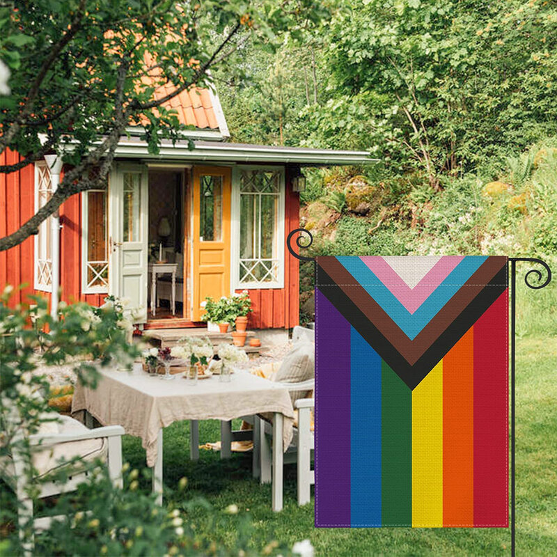 ЛГБТ открытый декоративный флаг, двухсторонний фонарь для заднего двора, газона, патио