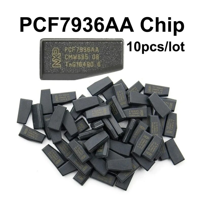 Em branco carbono Auto Transponder Chip, desbloqueado, PCF7936AA, ID46, T19, 7936AA, ID 46, PCF7936, Atualização de PCF7936AS, Original, 10pcs por lote