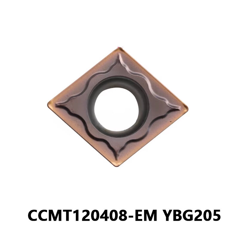 Inserti per tornitura CCMT 120408 EM CCMT120408-EM YBG205 barra per utensili per tornitura interna tornio CNC macchina utensile per taglio metalli CCMT120408