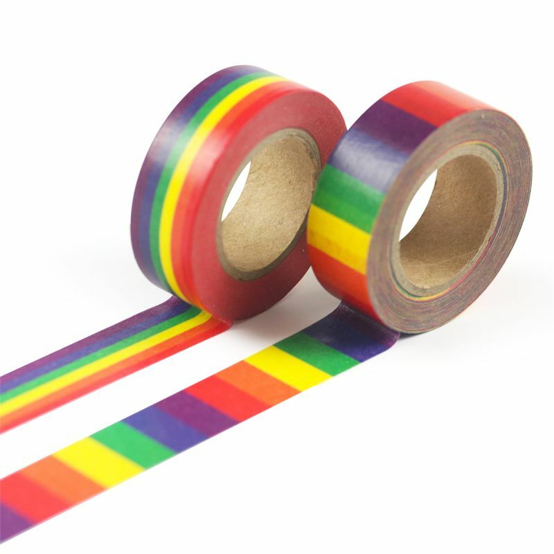 Rainbow Aesthetic Masking Tape Tapes Stickers DIY Scrapbooking Decoration Supplies for Girls Women Students Gifts