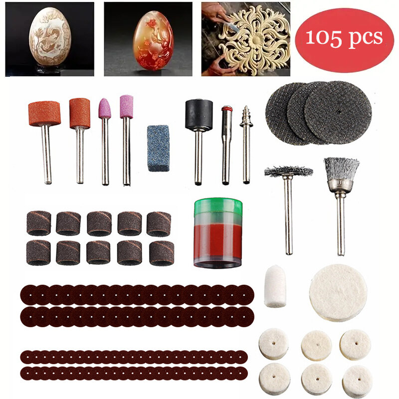 Ensemble d'accessoires pour outils multi-distants, mini perceuse, meulage, polissage, outil lointain, kit de polissage, 105 pièces