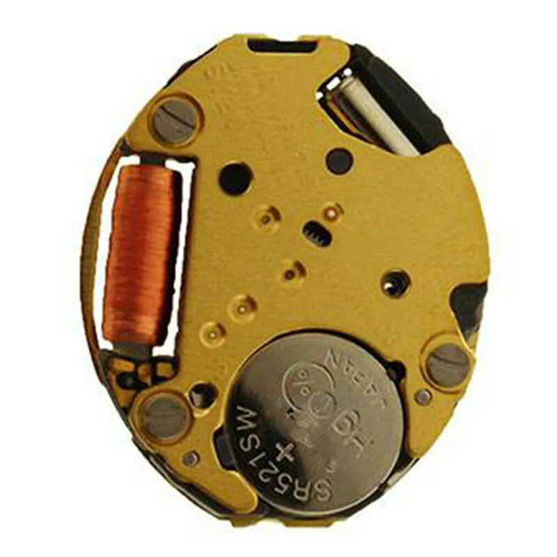 Suku cadang jam tangan Jepang Miyota gerakan kuarsa 5Y20 emas 2 aksesoris perbaikan jam tangan dengan baterai