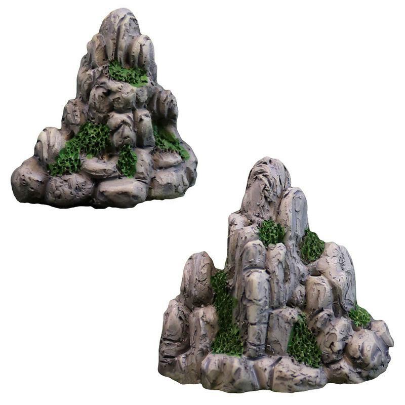 جبل صغير حوض السمك ديكور الصخور ، المناظر الطبيعية الكلاسيكية ، ديكور منظر الجبل ، الصخور ، اناء للزهور