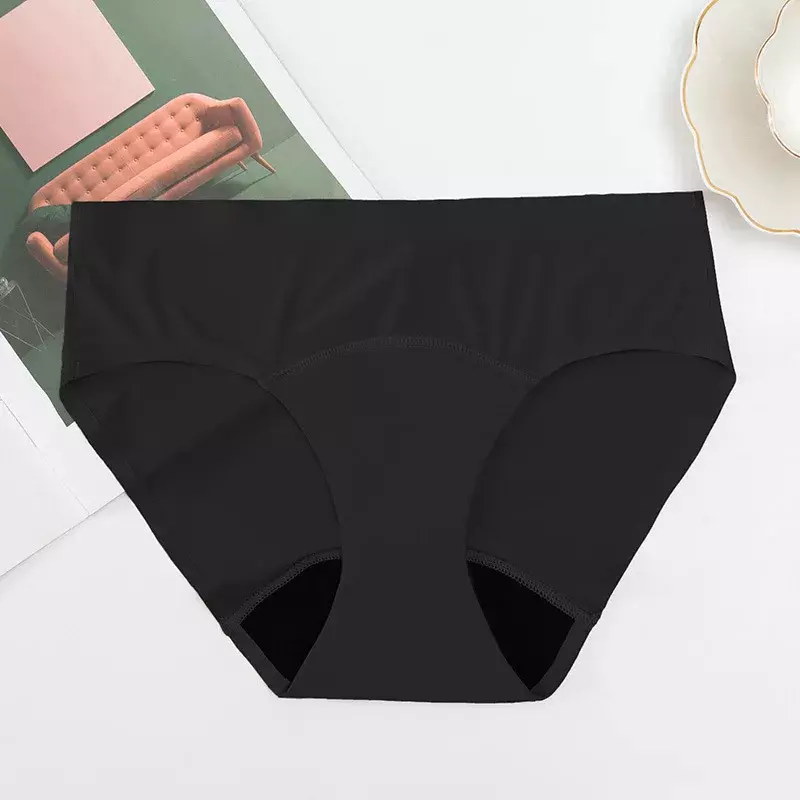 New Large Size Non-marking Ice Silk Four-layer Physiological Panties Leak-proof Menstrual Period Female Physiological Underpants