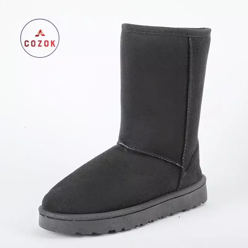 Cozoktop-女性用の防水レザースノーブーツ,膝丈のブーツ,イタリア風,暖かい冬の靴,高品質