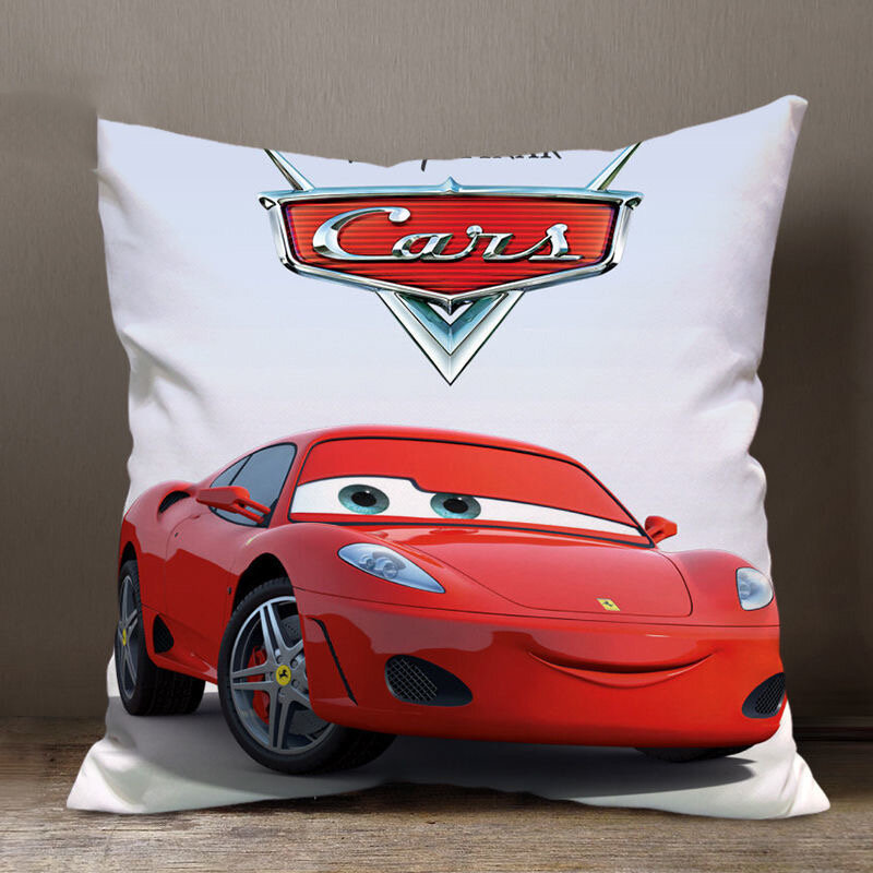 Disney Cartoon Pillowcase Cushion Cover Car Lightning McQueen Throw Pillow Case For Sofa Car Christmas Gift 40x40cm 45x45cm