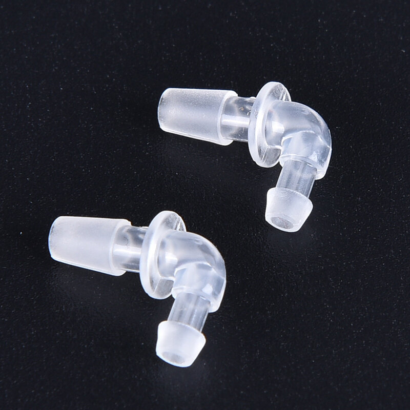2 buah transparan Earphone kabel Tubing konektor gaya Tubing Adaptor alat bantu dengar aksesoris hidung/telinga klip