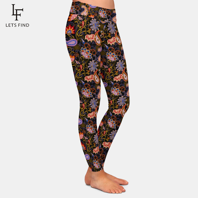 LETSFIND – pantalon imprimé Paisley pour femme, legging Fitness, taille haute, Sexy, extensible, à la mode