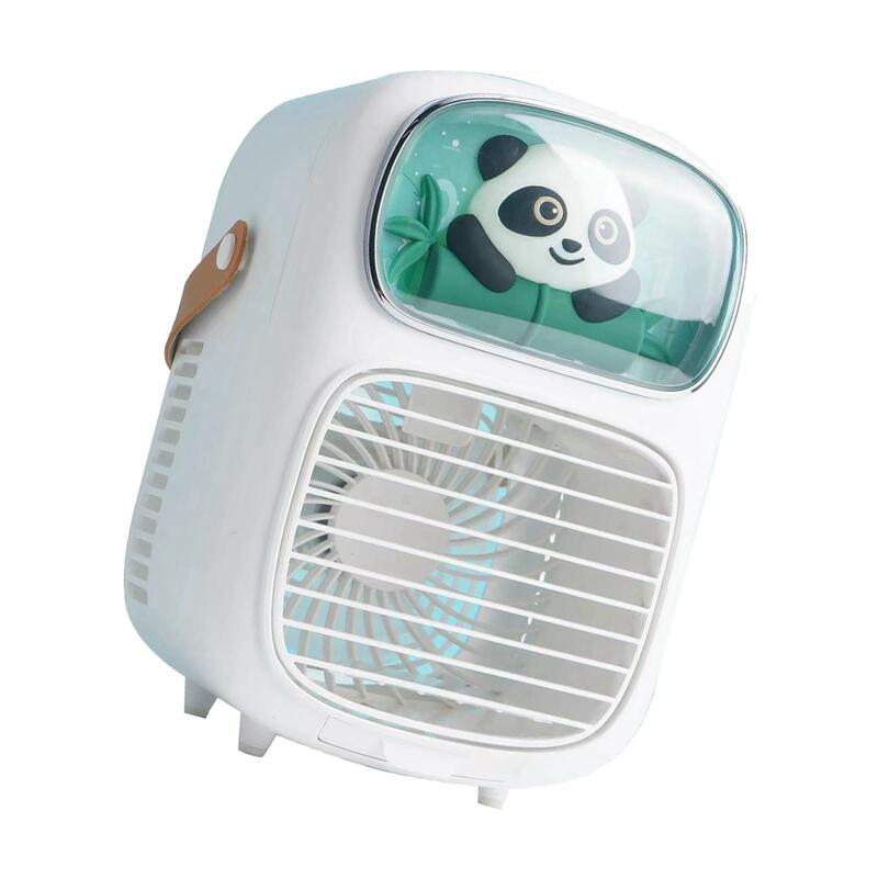 Mini ventilador de ar condicionado bonito pet noite luz acampamento refrigeração senhor ventilador mesa nebulização ventilador