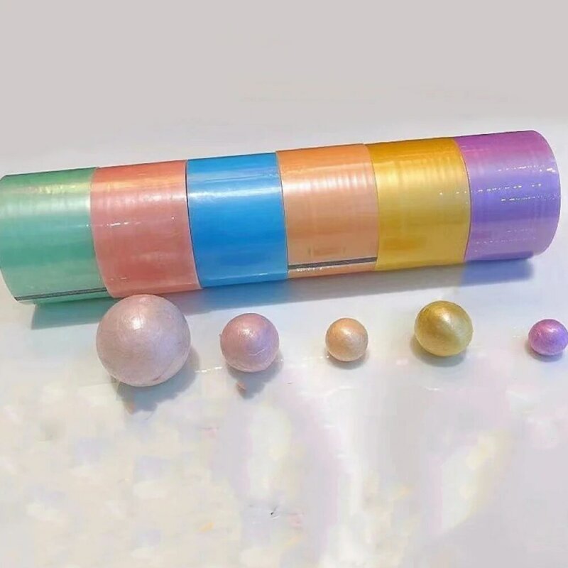 6ม้วนเทป Sticky Ball เทปที่มีสีสันความเครียดผ่อนคลายลูกบอลเหนียวเทปของเล่น Party สำหรับของเล่น Rolling Craft ของขวัญ