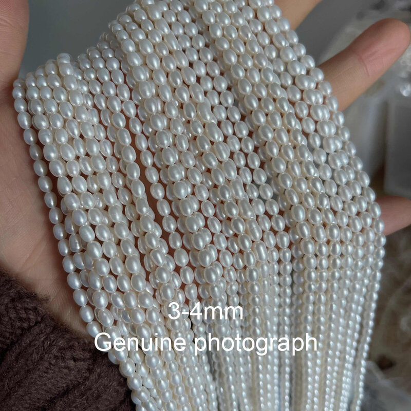 AAA wysokiej jakości naturalna perła słodkowodna koraliki dystansowe w kształcie ryżu dla elementy do wyrobu biżuterii naszyjnik DIY akcesoria do bransoletki