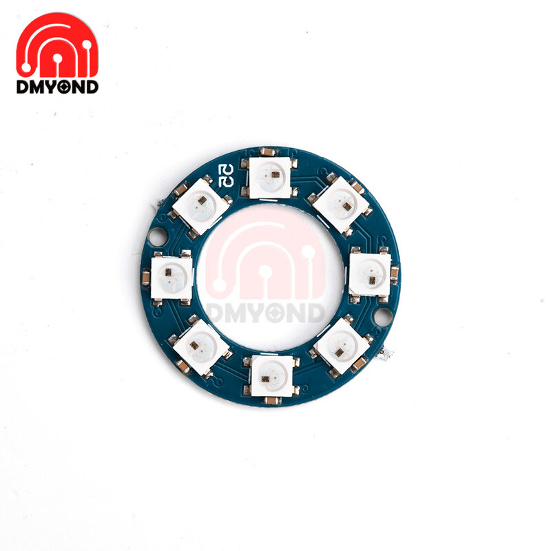 Panneau Lumineux LED Rond pour Microcontrôleur Ardu37, 1 8 12 16 24 60 Bit ICSI018A WS2812 5050 RGB, 5V DC 4-7V