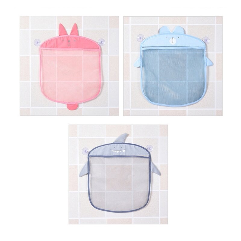 Child Bath Toy Storage Bag Net Suction Baskets Kids Bathroom Mesh Bag + 2 Suction Cups Bathtub Toy Holder