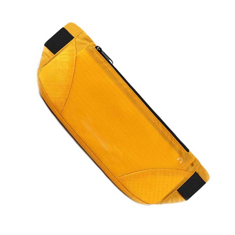 Tas pinggang nilon tas telepon warna Solid bernapas lapisan ganda luar ruangan lari joging mendaki gunung kantong olahraga saku