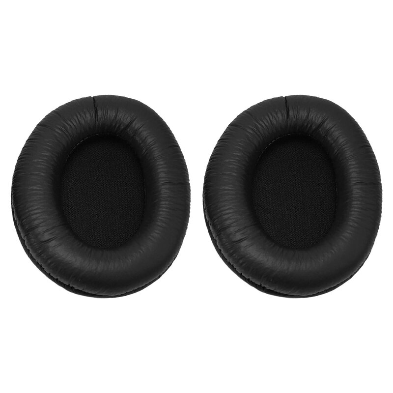 Bantalan telinga pengganti bantal telinga, aksesori suku cadang lembut Headphone Earpad hitam kulit PU untuk Sennheiser HD202