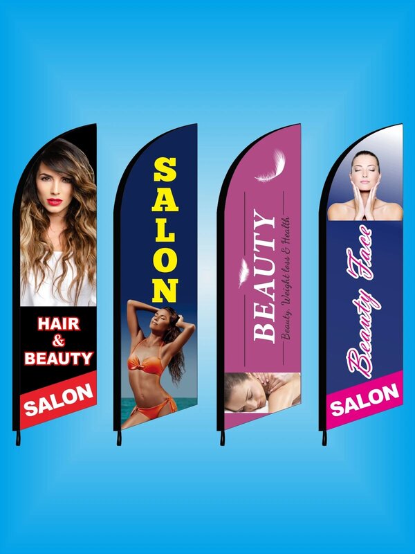 Bandeira da pena para o cabelo e o salão de beleza, bandeira da praia, salão de cabeleireiro, spa da saúde, massagem do prego