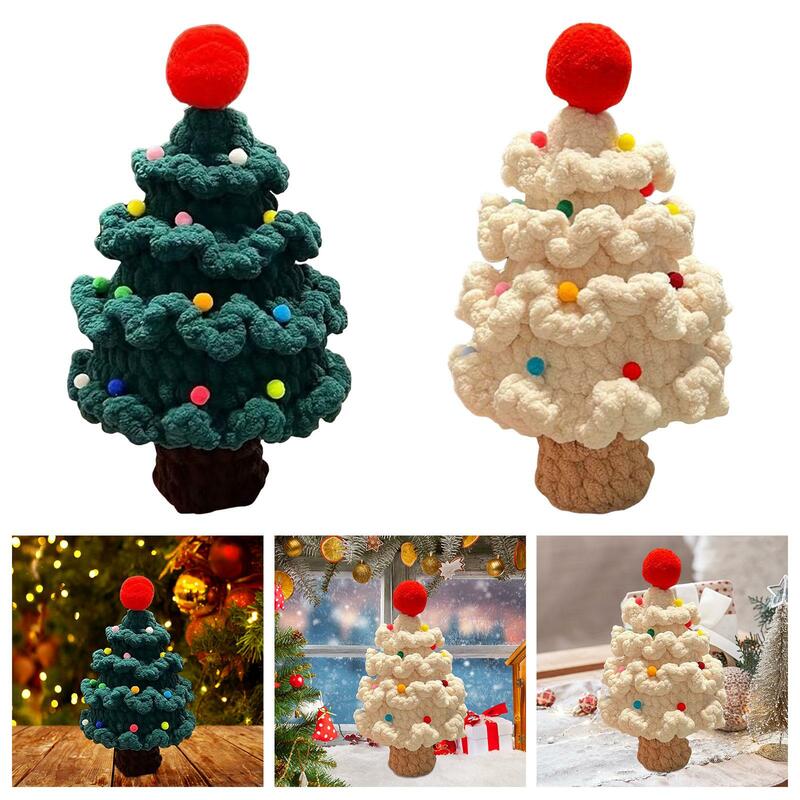 Pohon Natal Crochet Kit ornamen buatan rumah lucu Crochet kait untuk Thanksgiving Natal dewasa pemula anak laki-laki dan perempuan