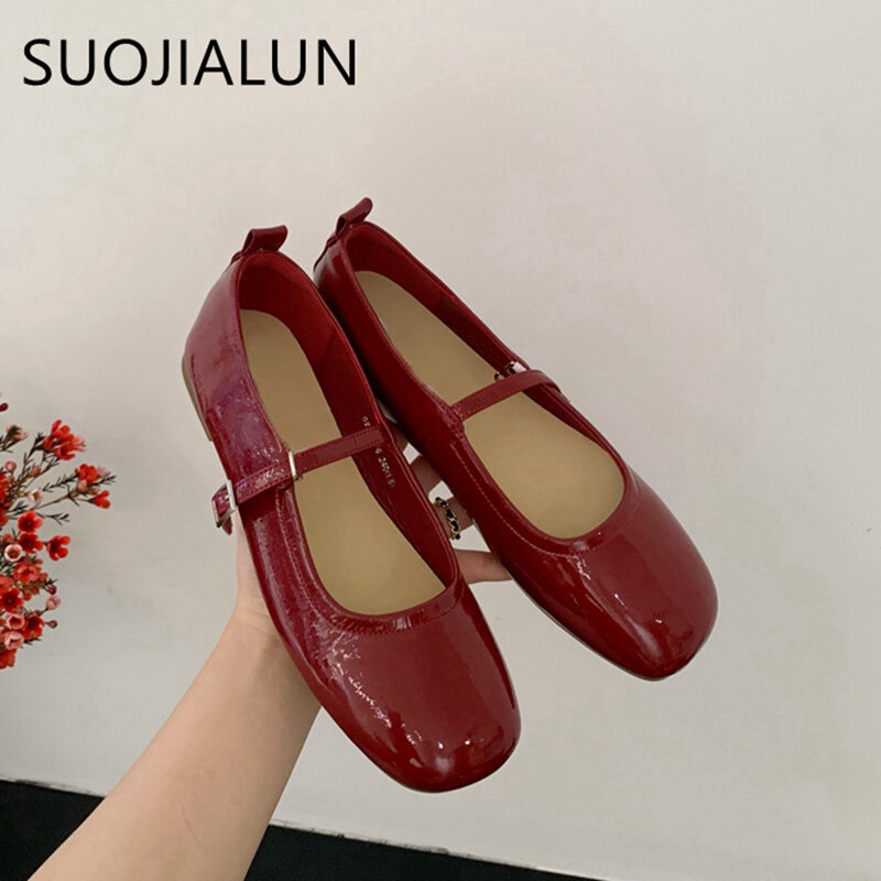 Suojialun รองเท้าบัลเลต์สำหรับผู้หญิง, ใหม่ฤดูร้อน2023ฤดูร้อนรองเท้านุ่มสบายๆกลางแจ้งรองเท้าบัลเล่ต์นิ้วเท้ากลมลื่นบนแฟลต