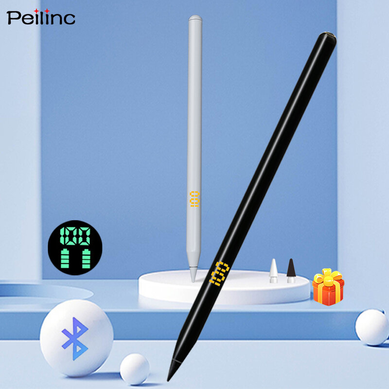 Peilinc 애플펜슬 연필 스타일러스 펜 iPad, 핸디 블루투스 단축키, 배터리 레벨 디스플레이 틸트 팜 거부 2018-2022 애플 iPad