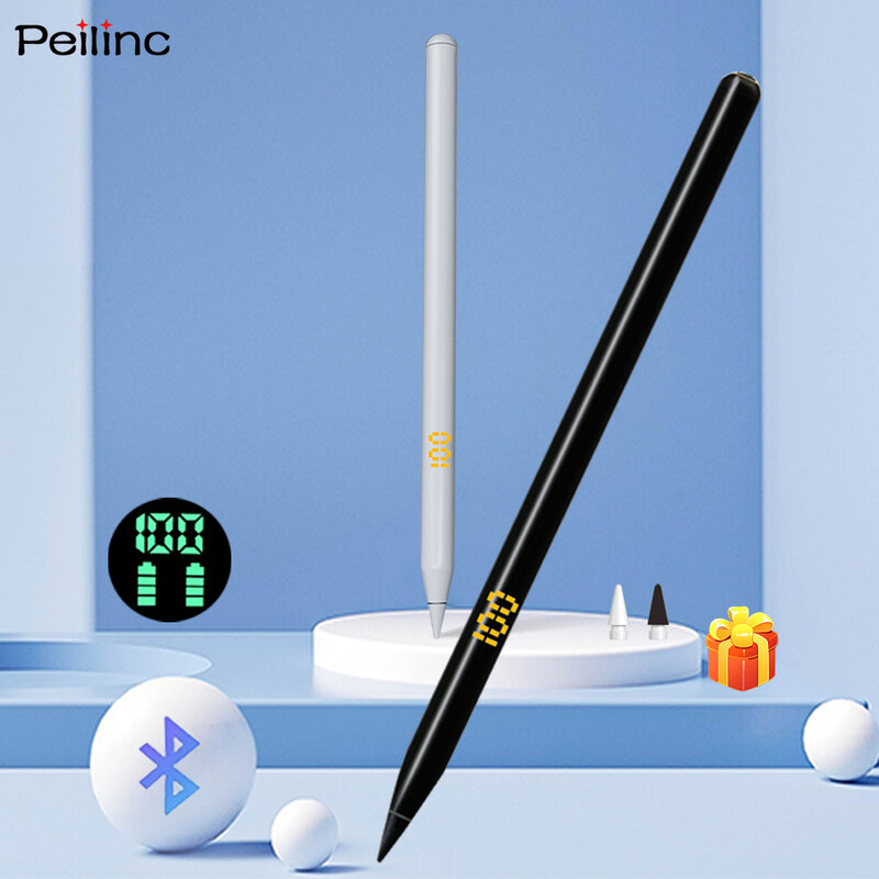 Peilinc Penna stilo Pencil per iPad, pratico collegamento Bluetooth, visualizzazione del livello della batteria inclinazione rifiuto del palmo per Apple iPad 2018-2022