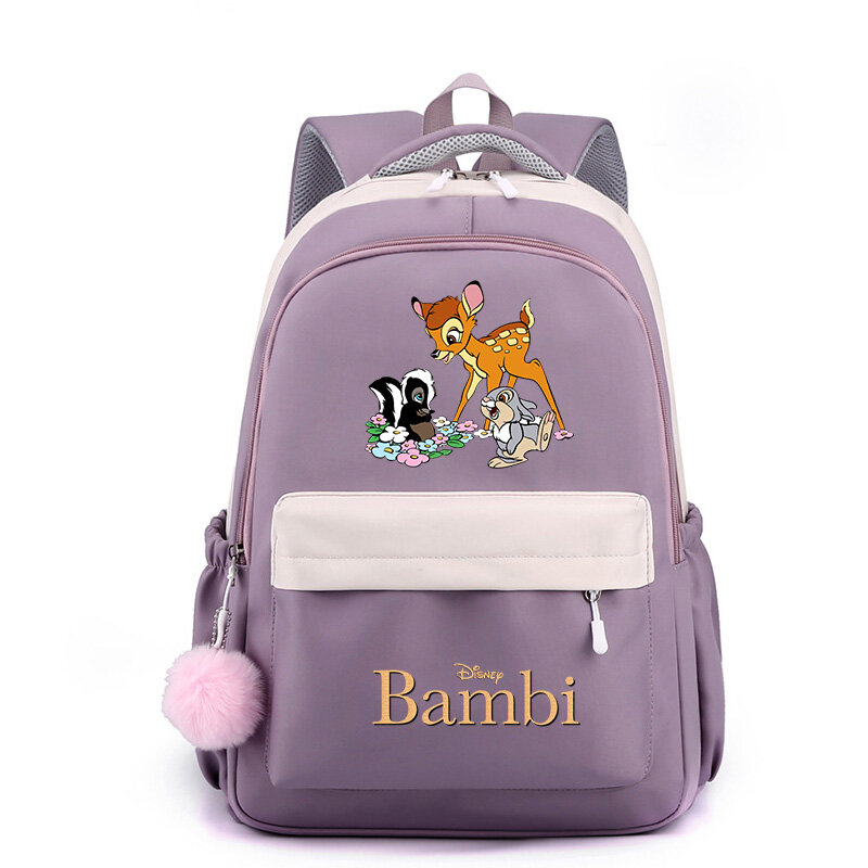 Disney Bambi Fashion Student SchoolBags Popular Kids Teenager High Capacity School Backpack Cute Travel Knapsack Mochila