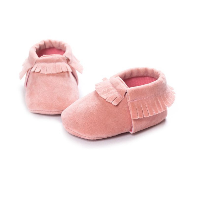 Baby Soft Soled Toddler Shoes Baby Assisted Walking Frosted Texture Handmade Soft Soled Fashion Indoor Tassel Toddler Shoes