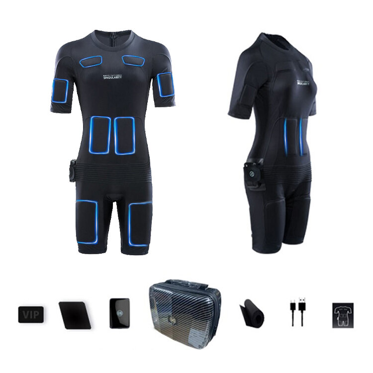 Ready to ship professional wireless shape body lose weight fat products electrode gym EMS fitness training suit